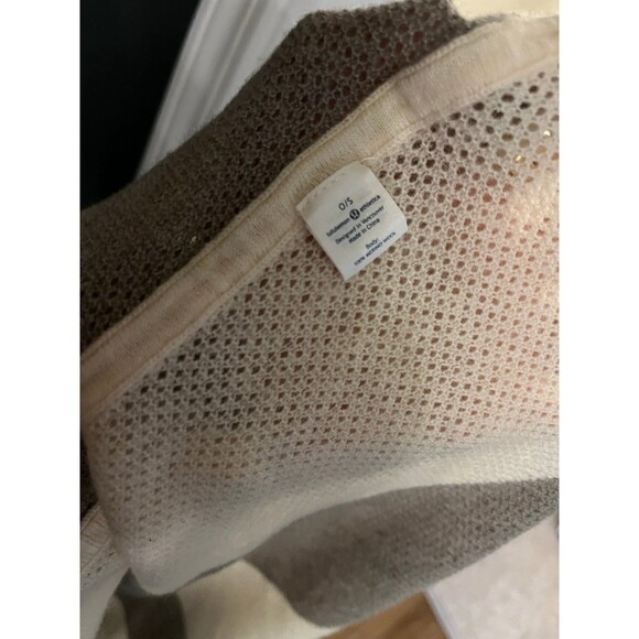 Lululemon Cream Taupe Striped Infinity Circle Scarf Wrap - Picture 7 of 7